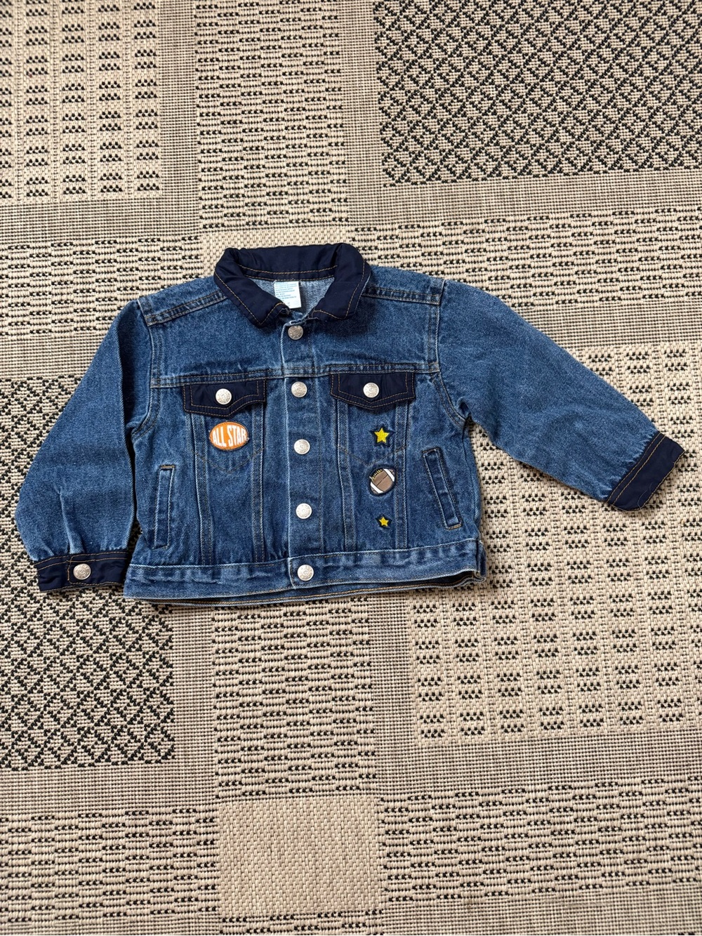 VTG Denim Football Jacket - Size 3T